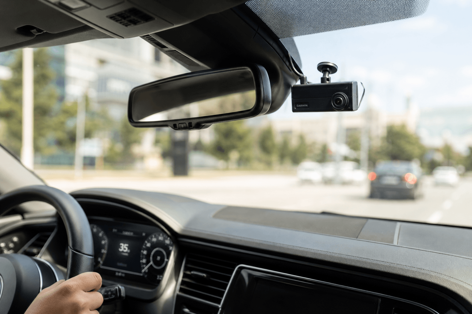 Garmin Dash Cam Mounted in Vehicle Interior