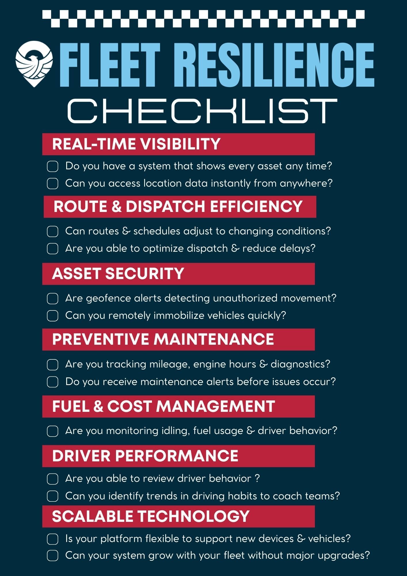 Orange White and Black Bold Daily Checklist